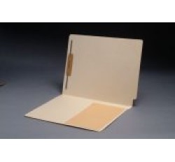 11 pt Manila Folders, Full Cut End Tab, Letter Size, 1/2 Kraft Pocket, Fastener Pos. 1 (Box ...